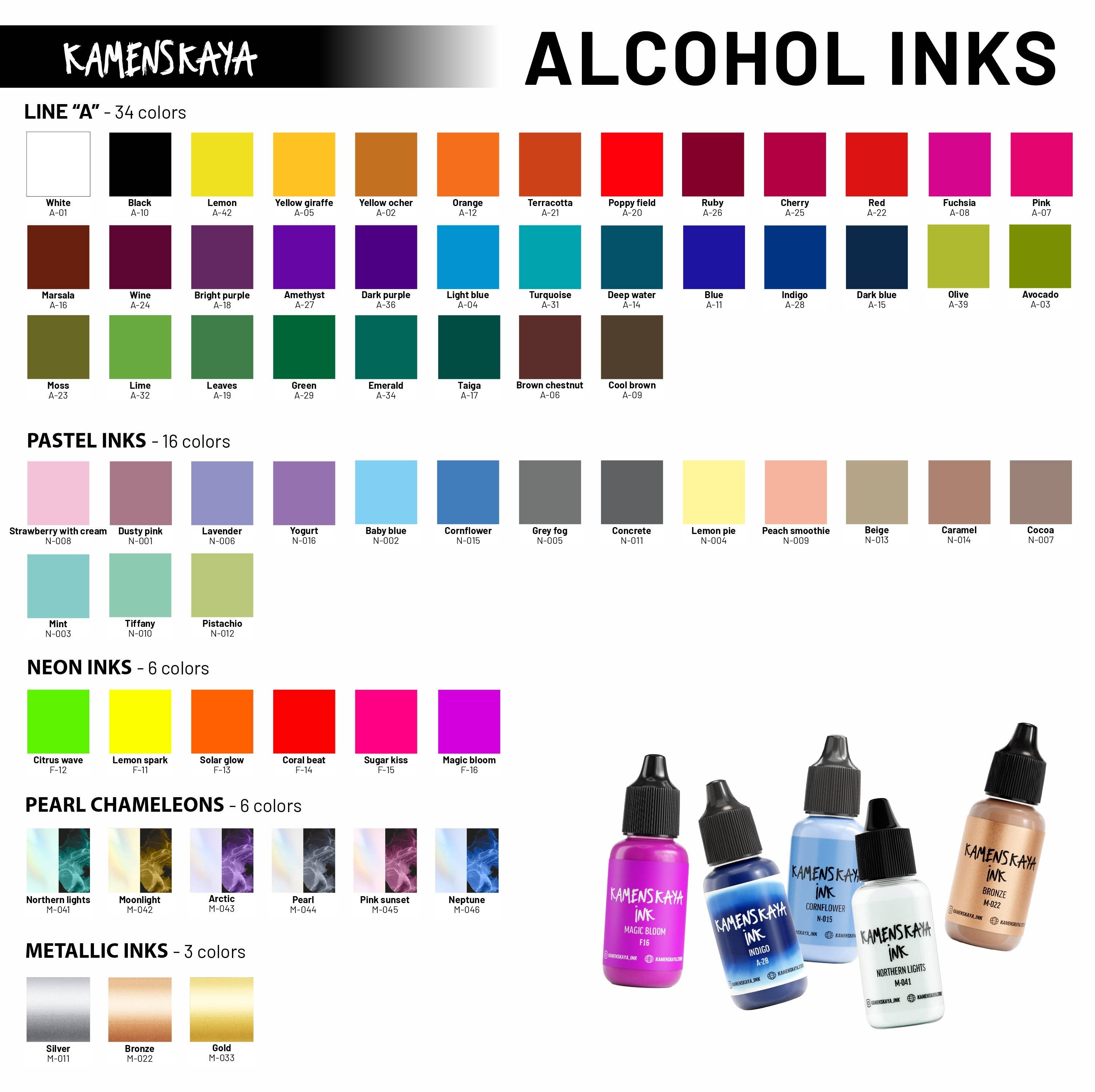 KAMENSKAYA – material para artesanato por atacado – Tinta de Álcool Neon F-15 "Beijo Doce"4