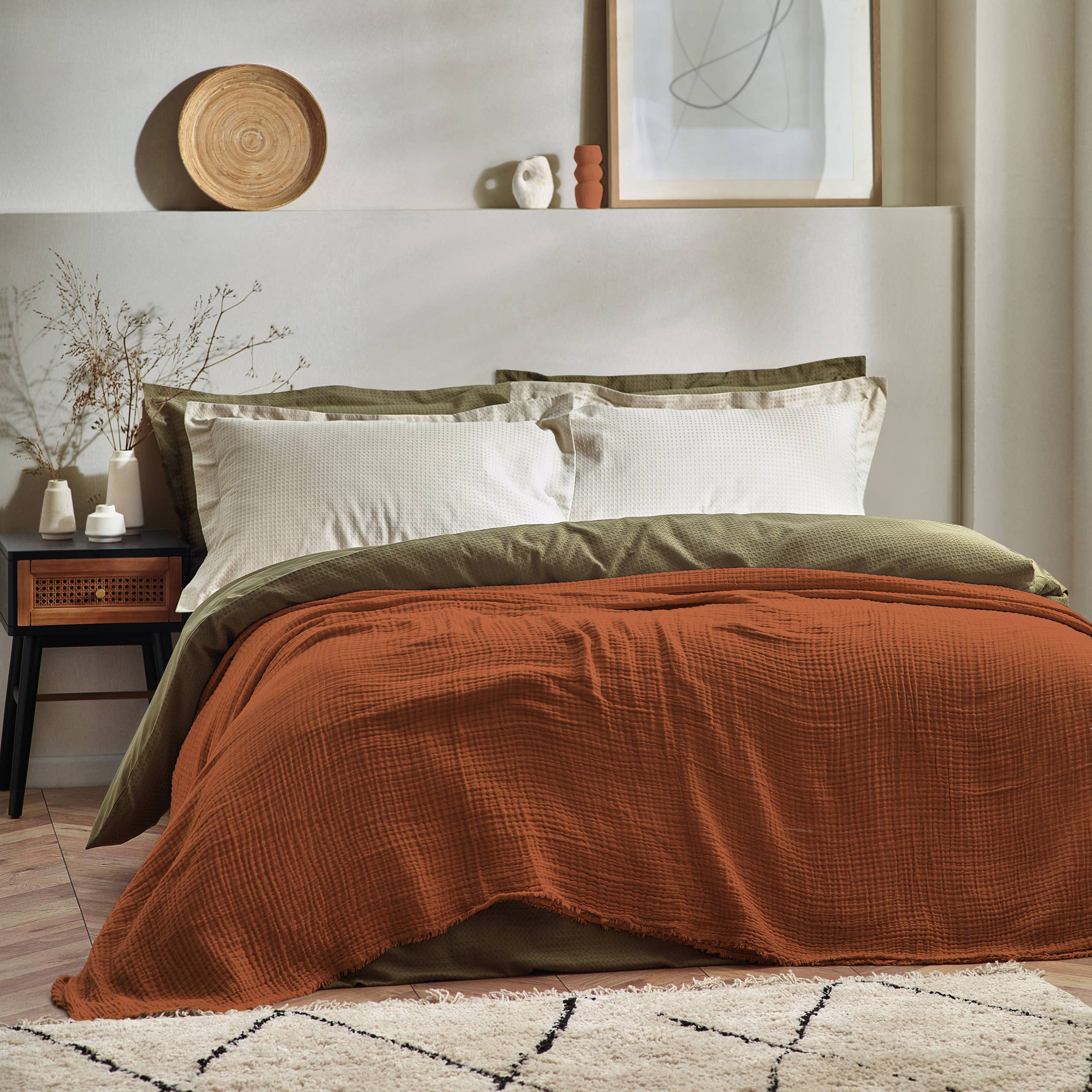 Lark Muslin Cotton Oversized Throw Pecan for wholesale on Faire5