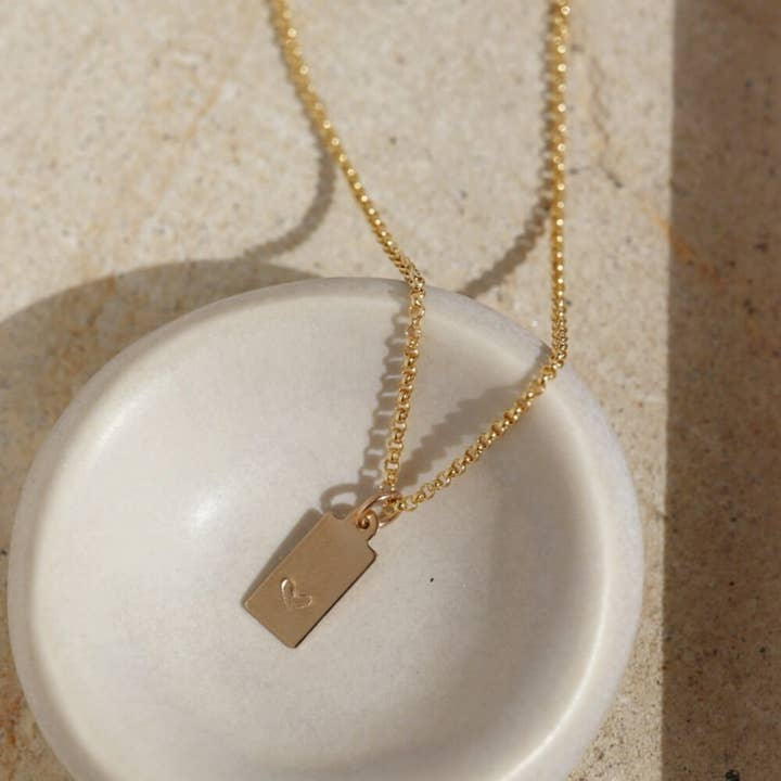 Token Jewelry - Wholesale Pendant/Charm Necklace - Mini Tag Necklace with Heart