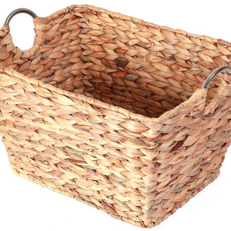 Large Multipurpose Handwoven Water Hyacinth Wicker Basket for wholesale by Quickway Imports