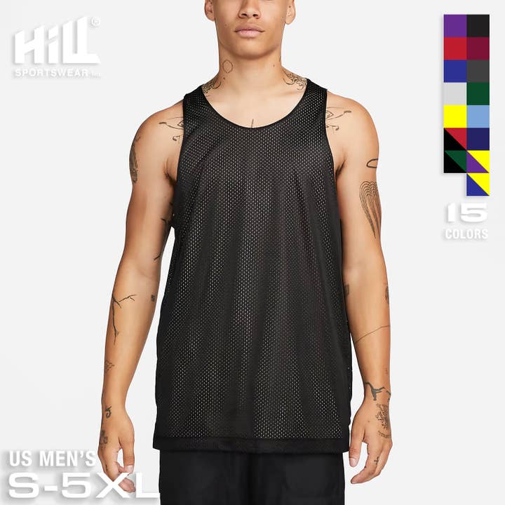 Premium Reversible Mesh Tank Top Basketball Jersey for wholesale by Hill Sports