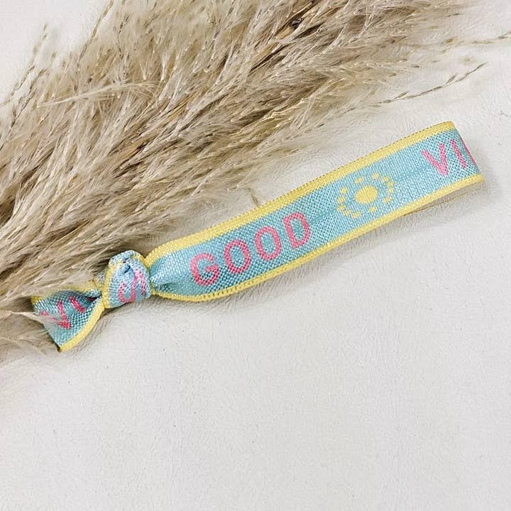 Ibiza Boutique - Wholesale Woven/Braided Bracelet - Ibiza rubber band Good vibes1
