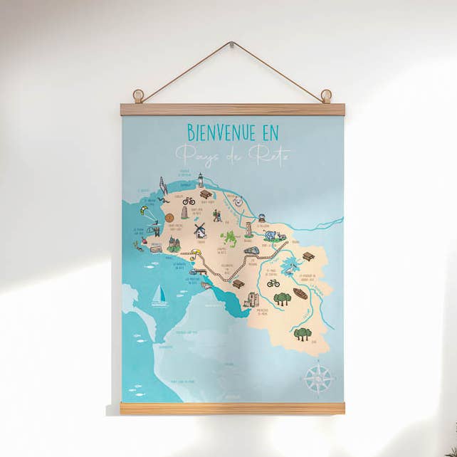 Display Map of the Pays de Retz for wholesale by Ceci Rjass Illustration