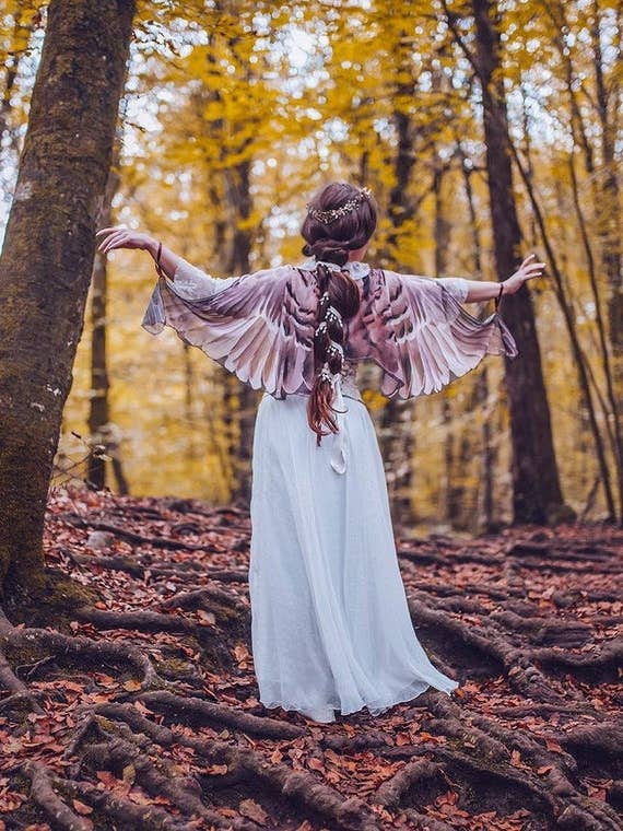 Owl Brown cape bird angel wings costume short small for wholesale by Costurero Real