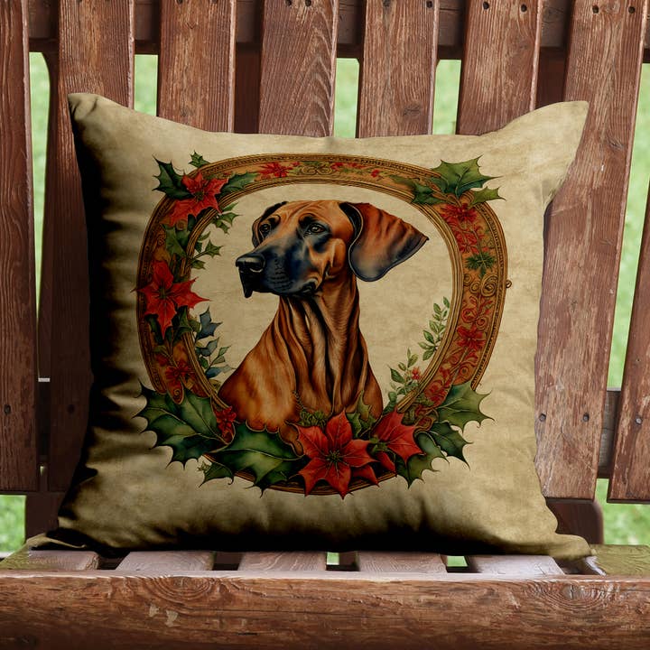 Rhodesian Ridgeback Juleblomster Pude 14x14 DAC2418 for engroshandel hos Caroline's Treasures