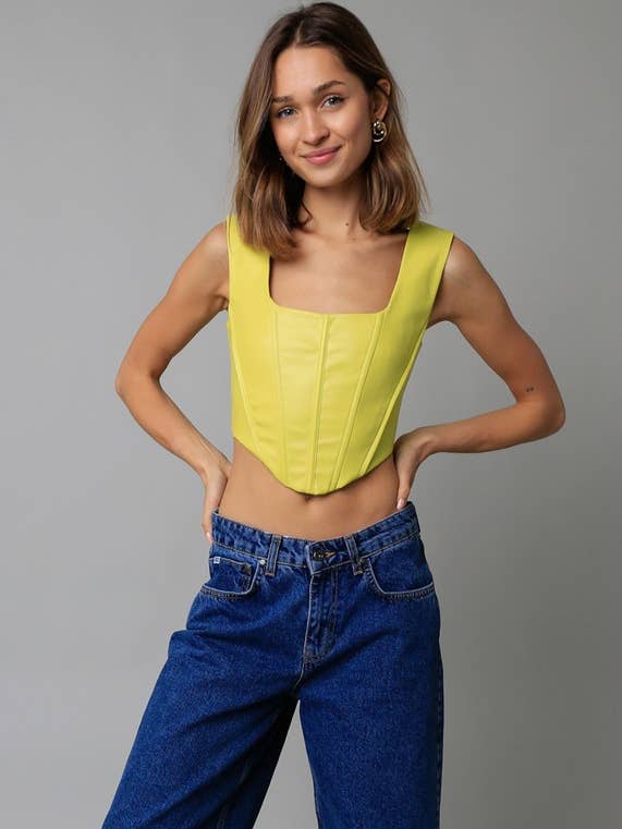 Emmie PU Bustier for wholesale by Olivaceous