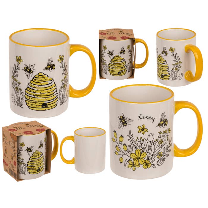 Taza, abeja, dolomita, 2 unidades, 11 x 10 cm, para venta al por mayor de Out of the blue KG