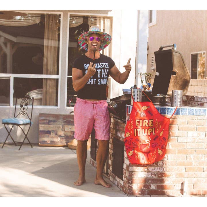 Red Fire It Up Grill Apron Gift for Chef or Dad Cool Design for wholesale on Faire3