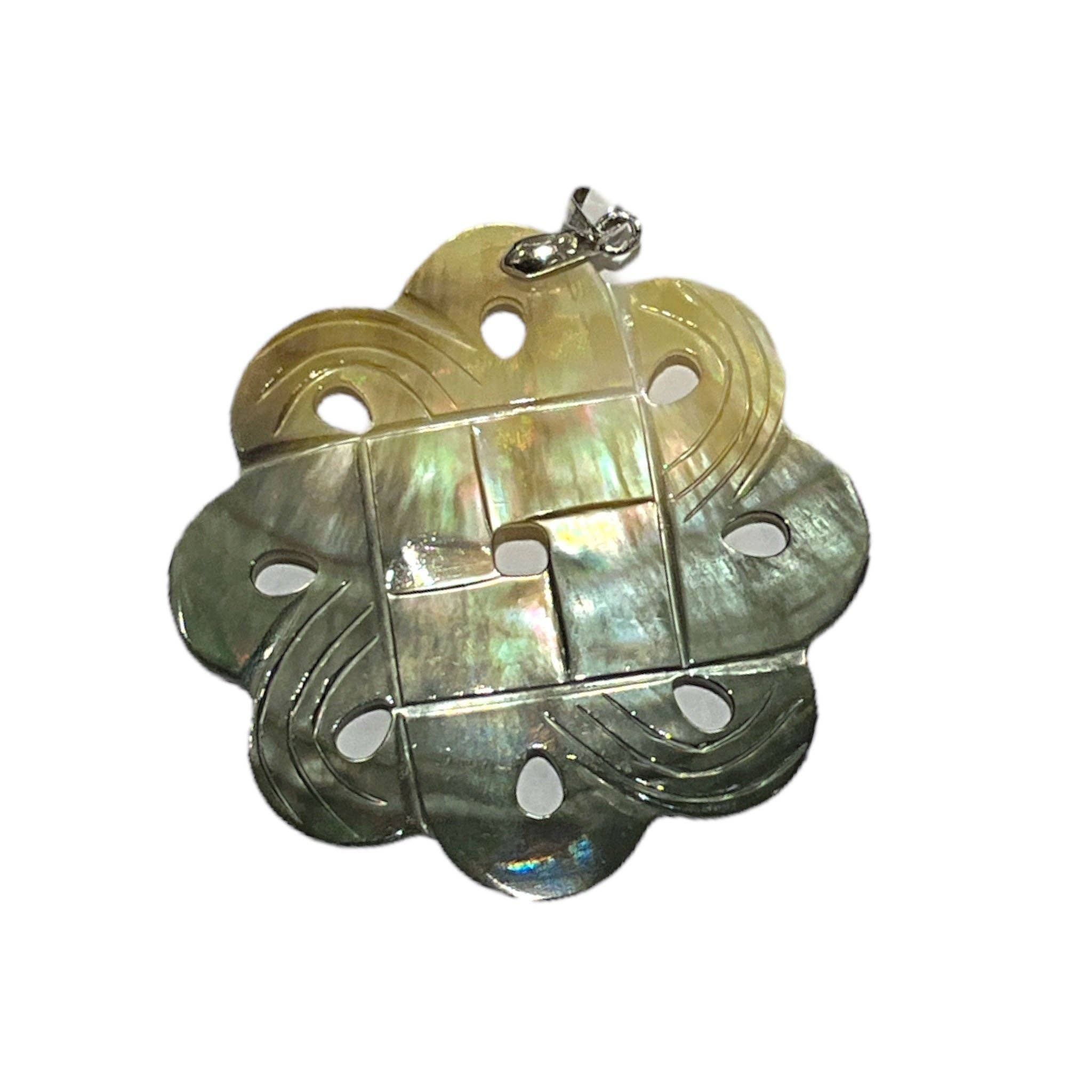 Foliesbijoux - Wholesale Individual Charm/Pendant - Grey abalone mother-of-pearl pendant0
