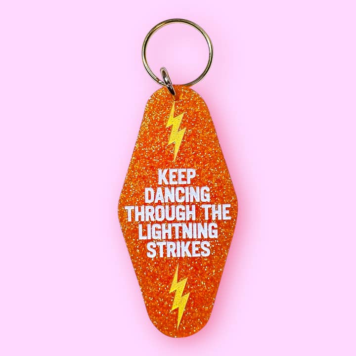 The Hissin' Kitten - Wholesale Keychain - Unisex - Keep Dancing Through The Lightning Strikes Keychain3