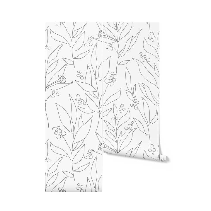 Abstract Black Floral Wallpaper for wholesale by Timberlea