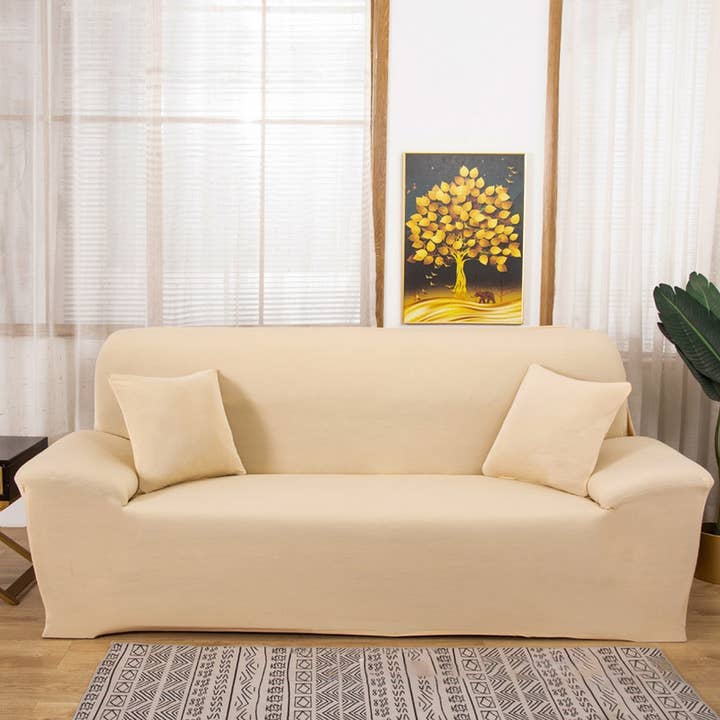 Modern Knit Sofa Cover, Stretch Fit, Solid Color_CWMM8320 for wholesale by ACCITY