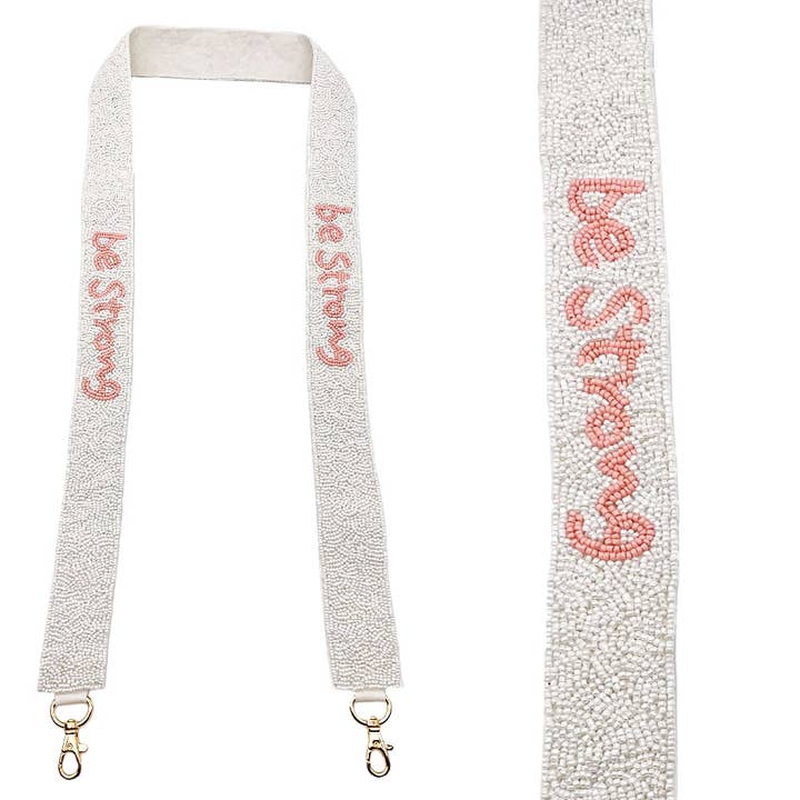 Sensibling Corp. - Wholesale Bag Strap - Women's - Be Strong Message Seed Beaded Bag Strap1
