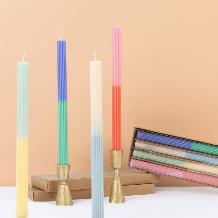 Meri Meri - Wholesale Tapered Candle/Candlestick - Multi Block Colour Table Candles1