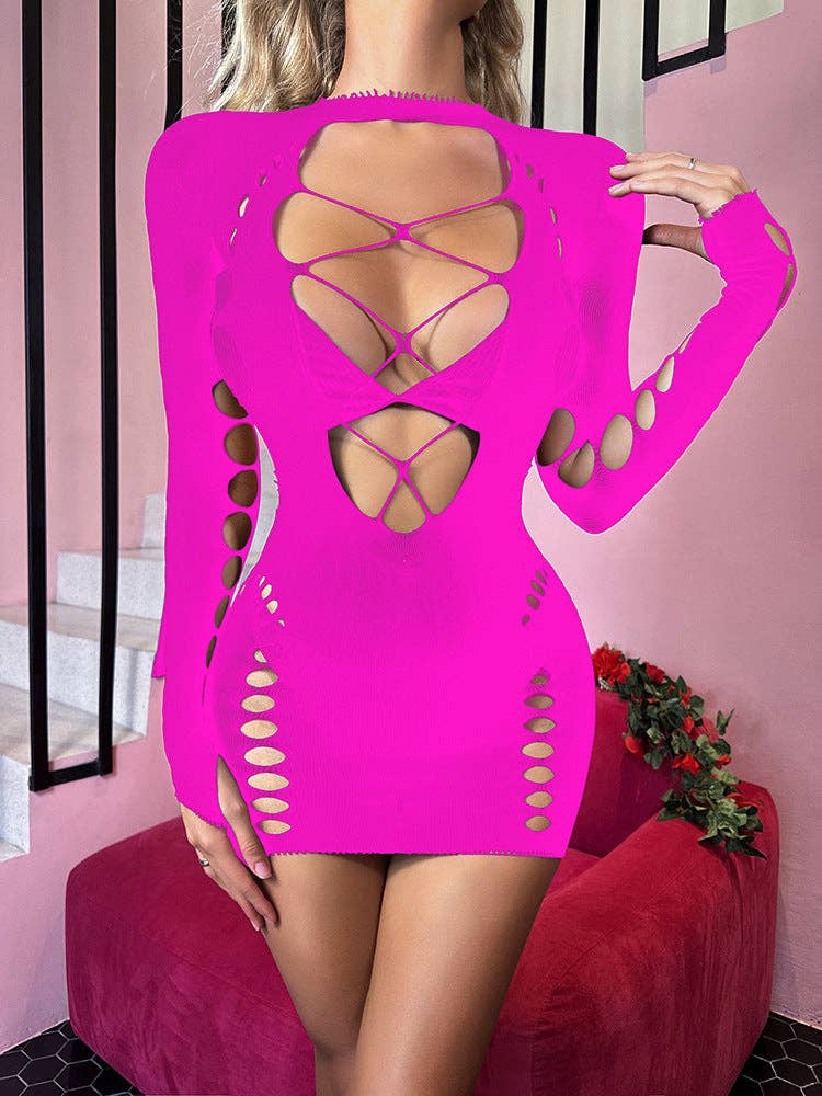 Sweetkama - Wholesale Lingerie Set - Women's - Sweetkama Fishnet Bodysuit Mesh Teddy Sexy Lingerie Dress15