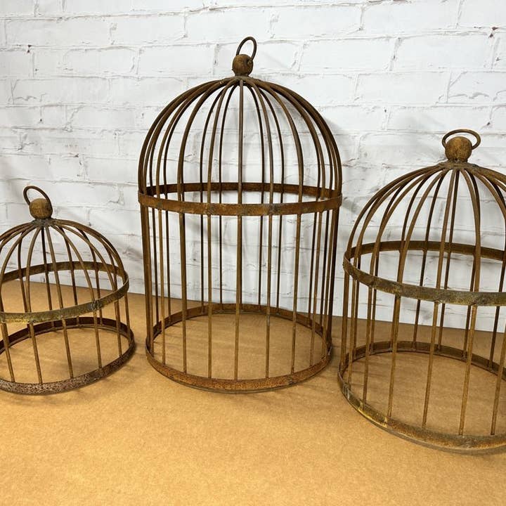 Garden Iron And More - Wholesale Bird House - Wrought Iron Bird Cage Style Obelisk with Decorative Sphere