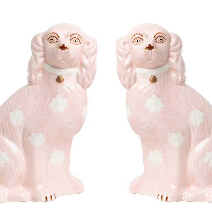 The Enchanted Home - Wholesale Decorative Figurine - Pale Pink Staffordshire Dogs1