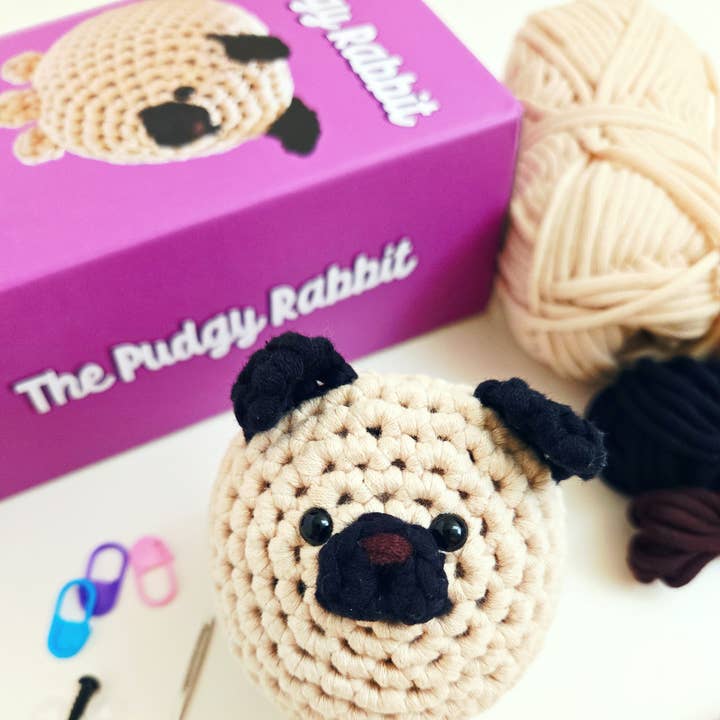 Tubby Pug Crochet Kit for wholesale by The Pudgy Rabbit