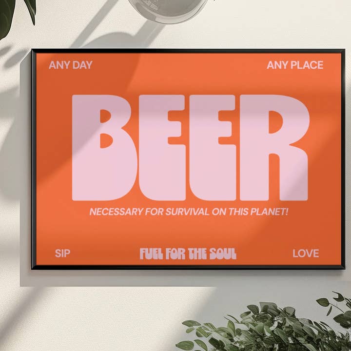 Impressão tipográfica de cerveja por atacado de Blue Iris Designs Co