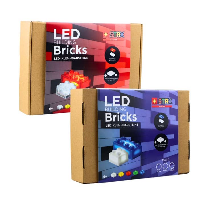 STAX udvalgssæt (25, 50, 100 stk.) – matte eller gennemsigtige for engroshandel hos Open Bricks