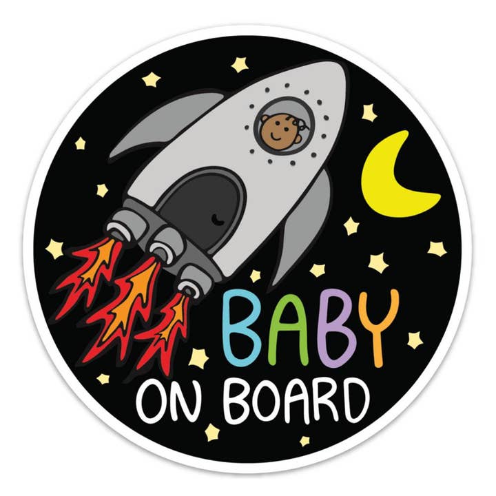 Rocket - Baby On Board Vinyl Car Magnet for wholesale by Sunny Day Designs