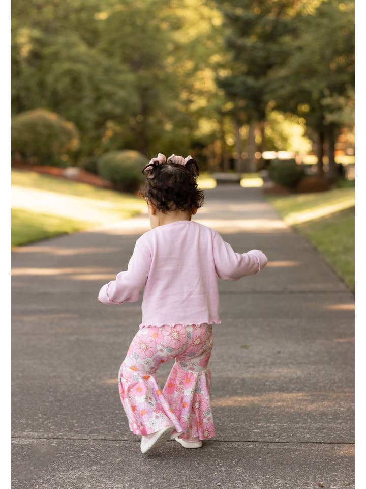 Jazy and Eve – wholesale Trousers – Baby – Baby groovy bell bottoms, floral girl flares, retro leggings