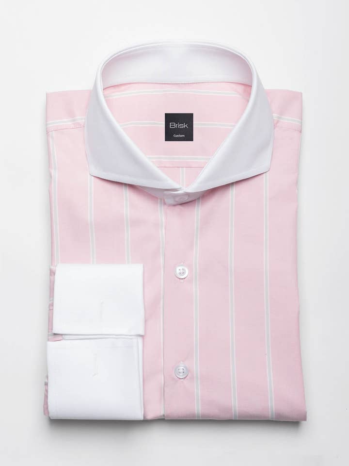 Camisa de rayas anchas y gruesas en rosa fino para venta al por mayor de BRISK