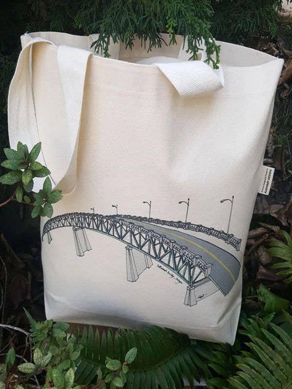 Bolsa de ombro de lona Old Sellwood Bridge por atacado de Alshiref Design and Print LLC