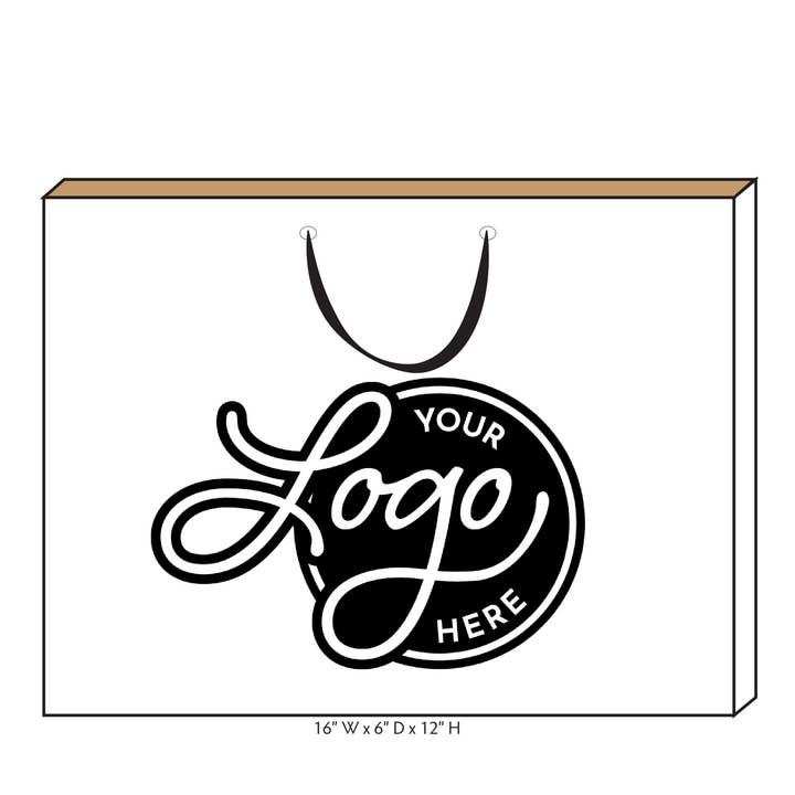 Store Supply Warehouse - Wholesale Gift Bag - Custom Logo Ribbon Handle Bags w/Black Ink7