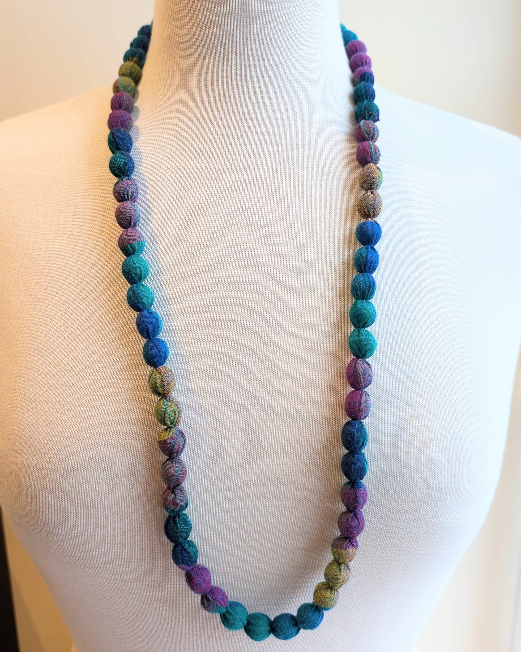 Twinflower – wholesale Beaded/pearl necklace – Indian Fabric Handmade Beaded Necklace Multicolour No 20