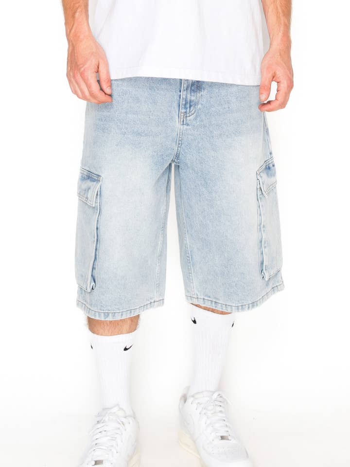 Victorious - Wholesale Shorts – Men's - DS2120 Baggy Fit Cargo Denim Shorts (Open Pack)9