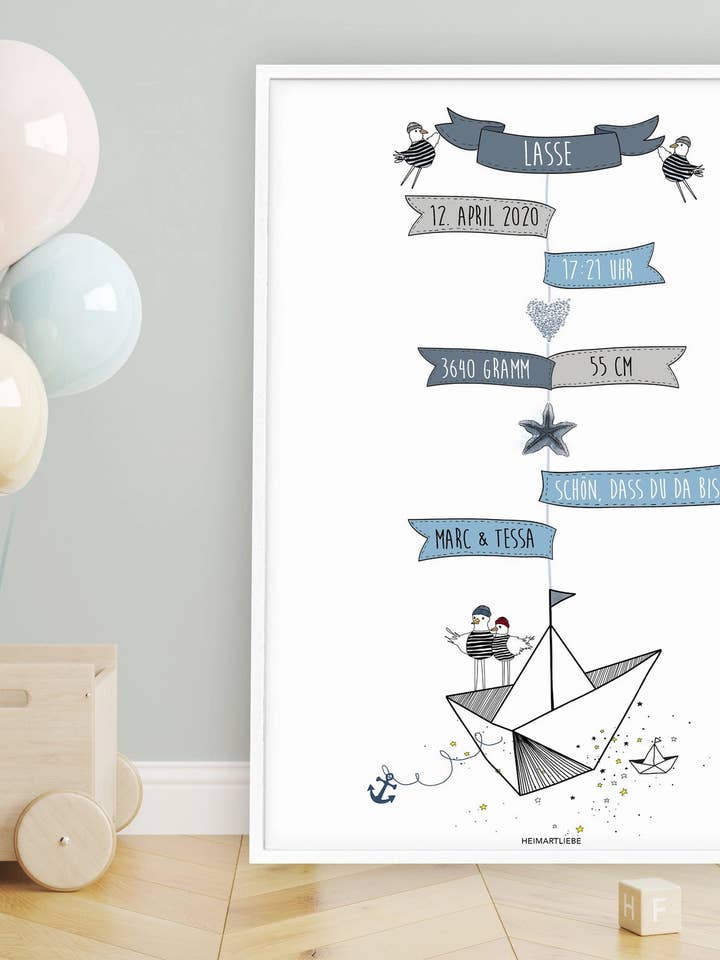 NACIMIENTO - CHICO ES BUENO QUE ESTÉS AQUÍ (AZUL) para venta al por mayor de HEIMARTLIEBE®