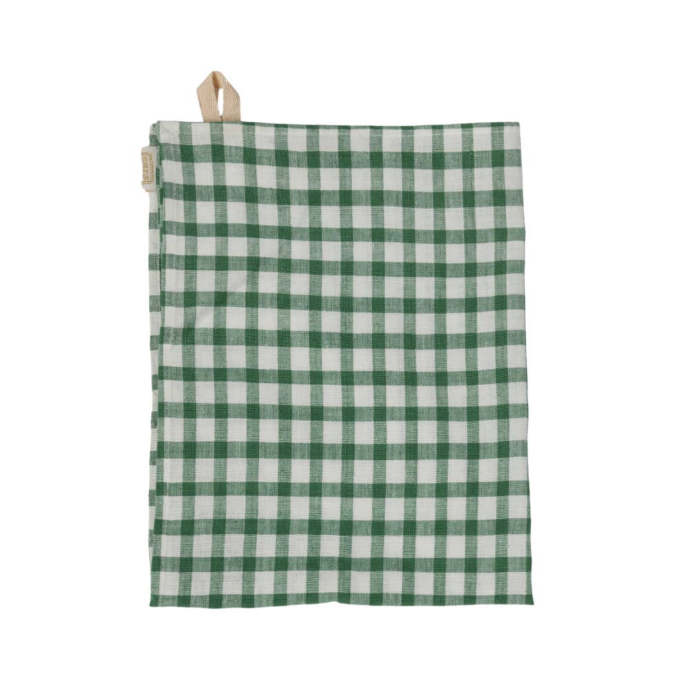 Bonheur du Jour - Wholesale Tea Towel - Tea towel - Ecru Green Checks