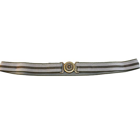 Khaki and Beige Mini Stripes Belt for wholesale by Lara Moti