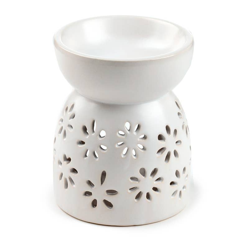 Puckator Ltd – wholesale Oil warmer – Daisy Cut Out Ceramic Oil & Wax Burner1