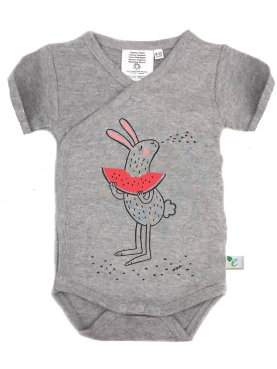 emmis klemmis – wholesale Bodysuit (non-footed) – Baby – Organic Baby Wrap Body Rabbit & Watermelon0