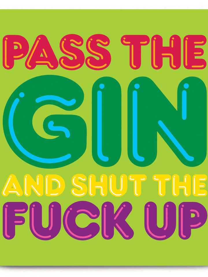 Funny Gift - Pass The Gin Coaster By Brainbox Candy for wholesale by Brainbox Candy