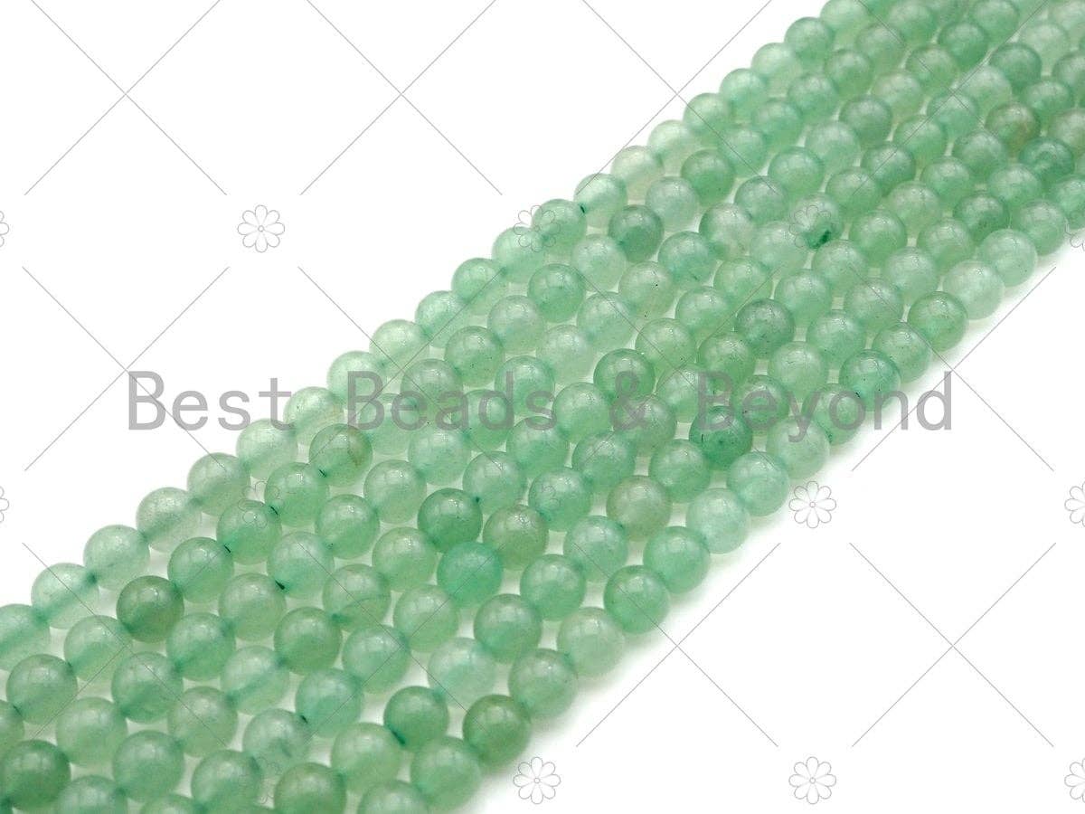 BestBeads&Beyond - Wholesale Beads - Quality Round Smooth Green Aventurine Beads, 6mm/8mm/10mm/12mm Green Aventurine Beads, 15.5'' Full Strand, UA1821