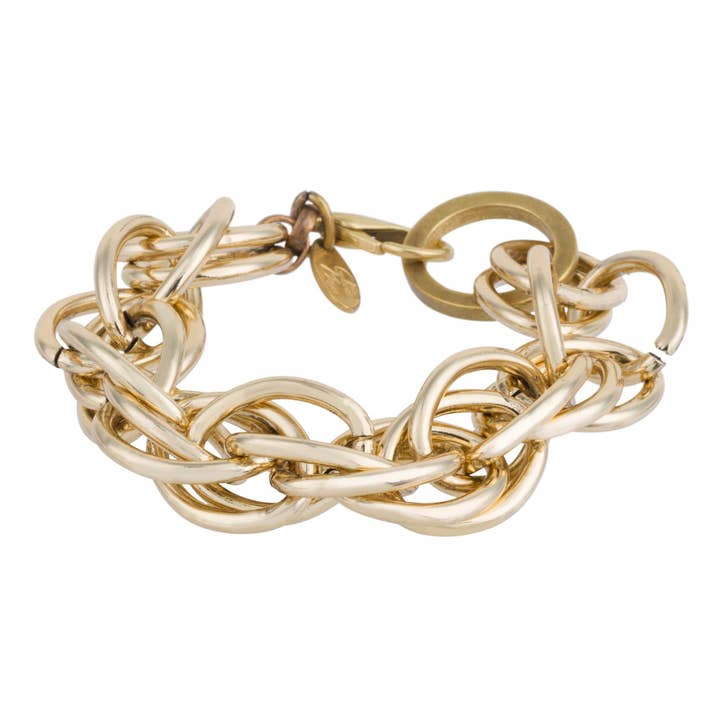 Multilink chain bracelet gold for wholesale by Gloria Mago