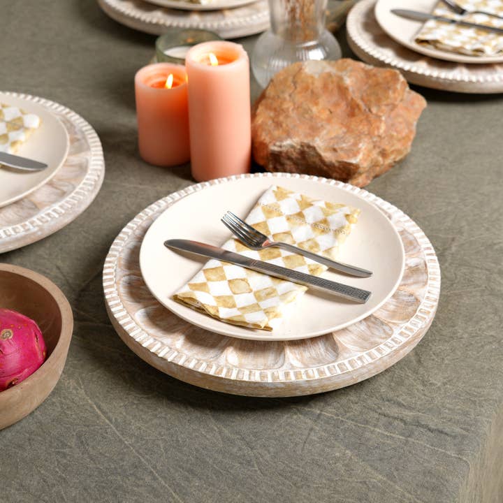 ExpoBazaar - Wholesale Dinner Plate - Wood Charger Plate | Handmade 13" Artisan Wooden Tableware6