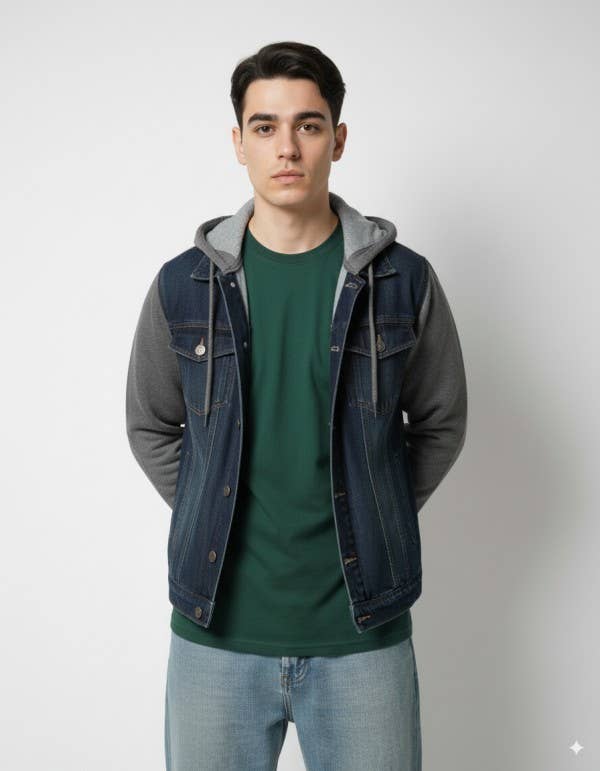 DSB DENIM HOODIE JACKET for wholesale on Faire0