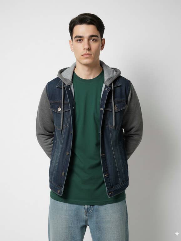 VESTE À CAPUCHE EN DENIM pour la vente par Hawk's Bay