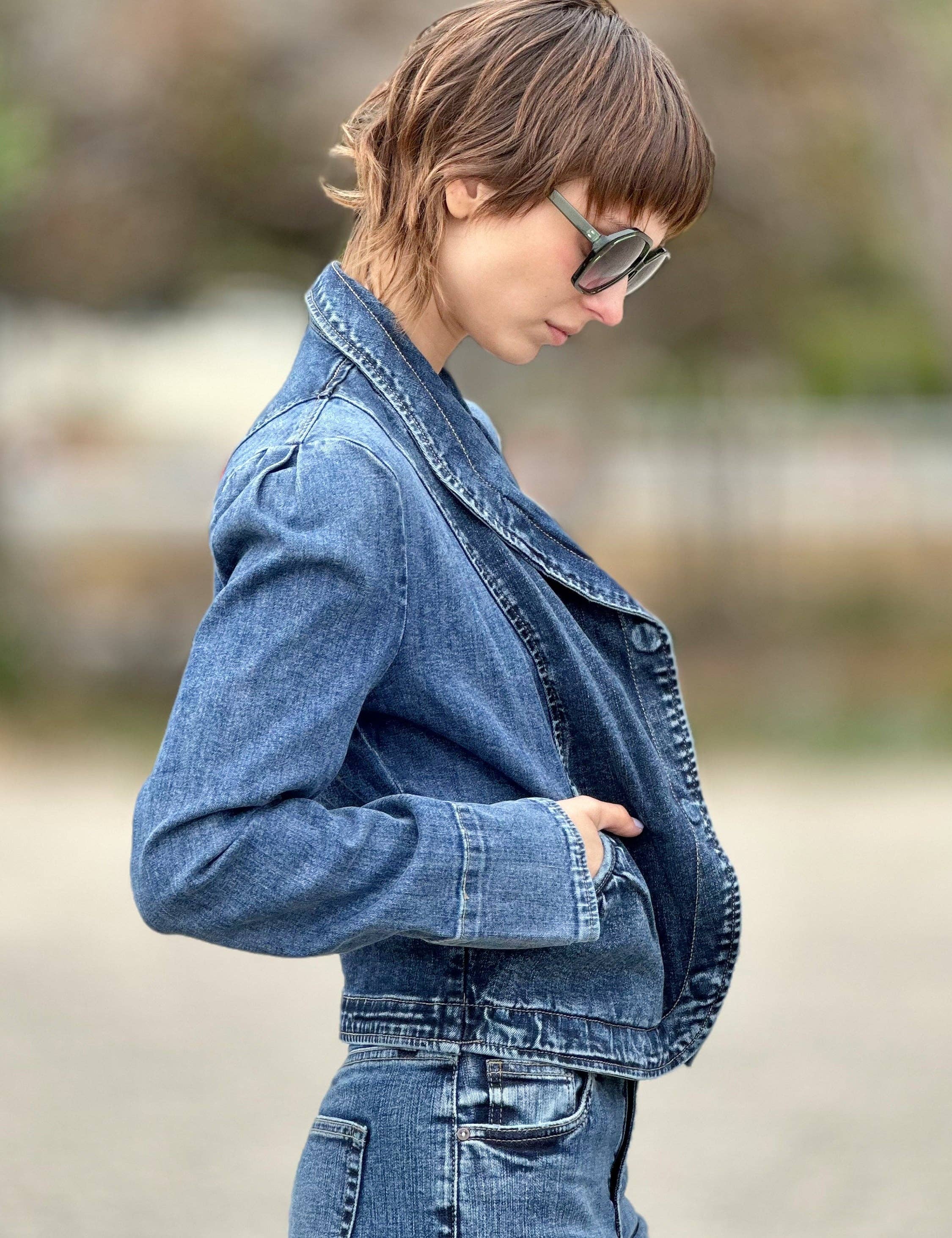 Anita Blue Short Riding Denim Jacket for wholesale on Faire2