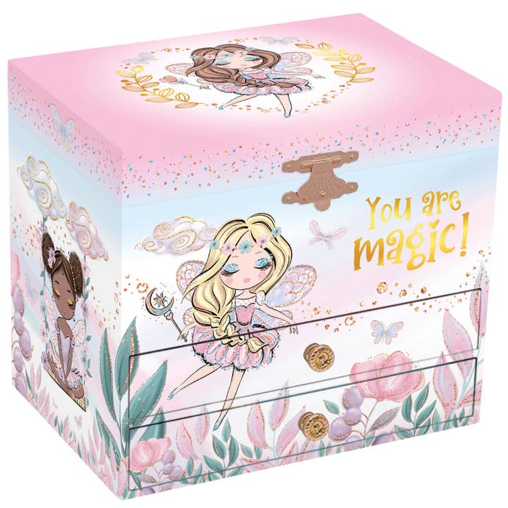US Toy Company - Wholesale Jewelry Box/Organizer - Kids - Fairy Musical Jb 2-Drawer 3-unit case pack