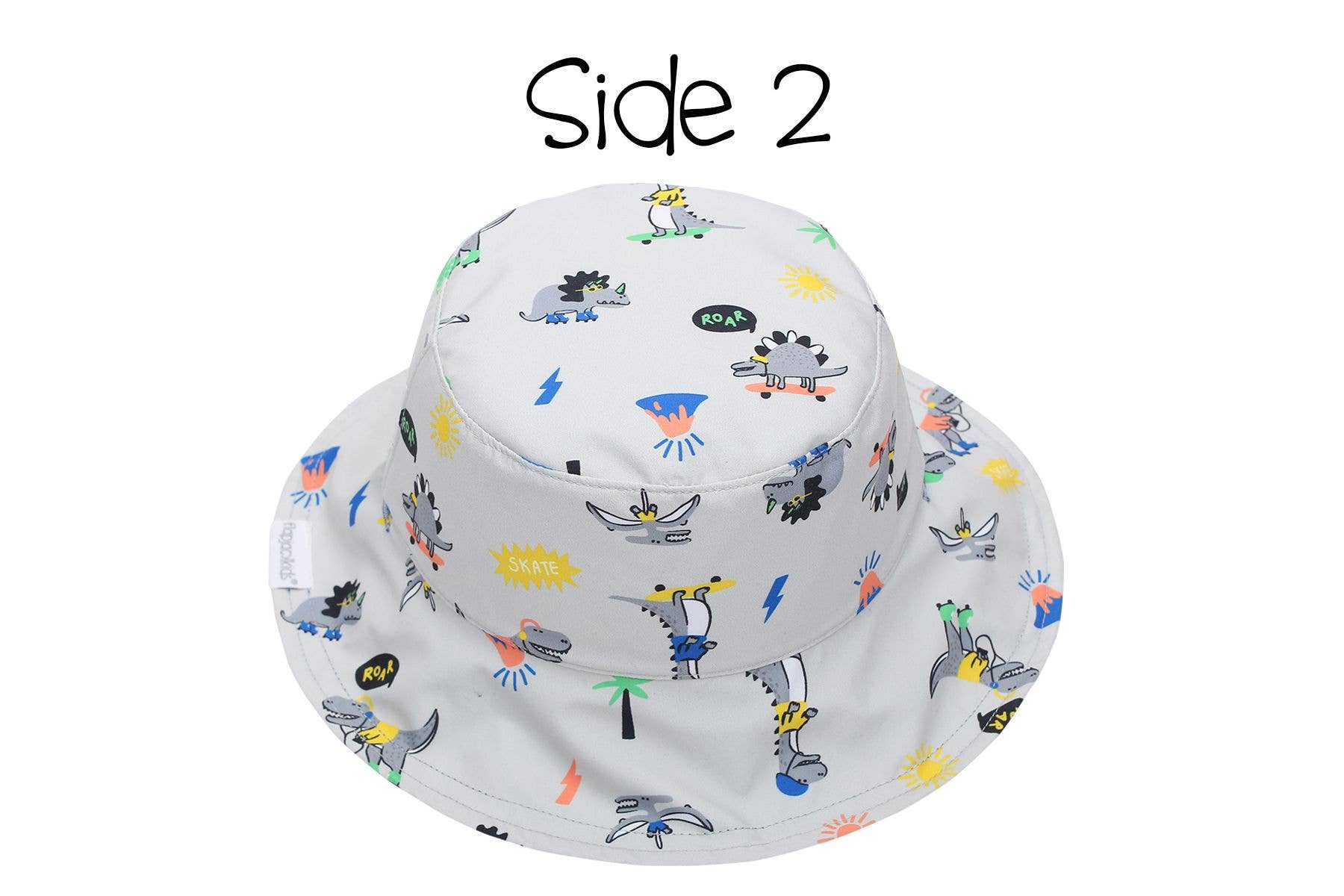 FlapJackKids – wholesale Solhatt - Barn – Barn UPF50+ Mönstrad Solhatt - Dino1