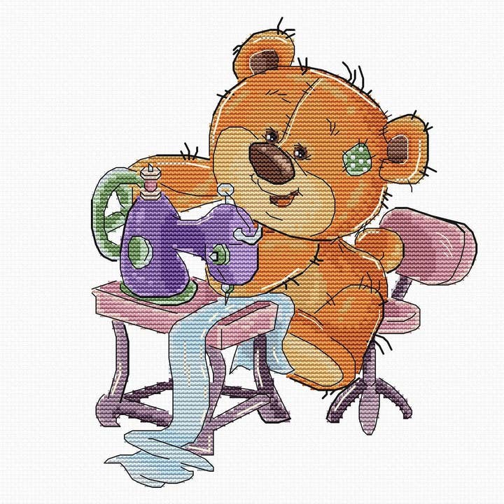 Luca-S - Wholesale Embroidery/cross-stitch supplies - Cross Stitch Kit Luca-S - Teddy-Bear, B1179
