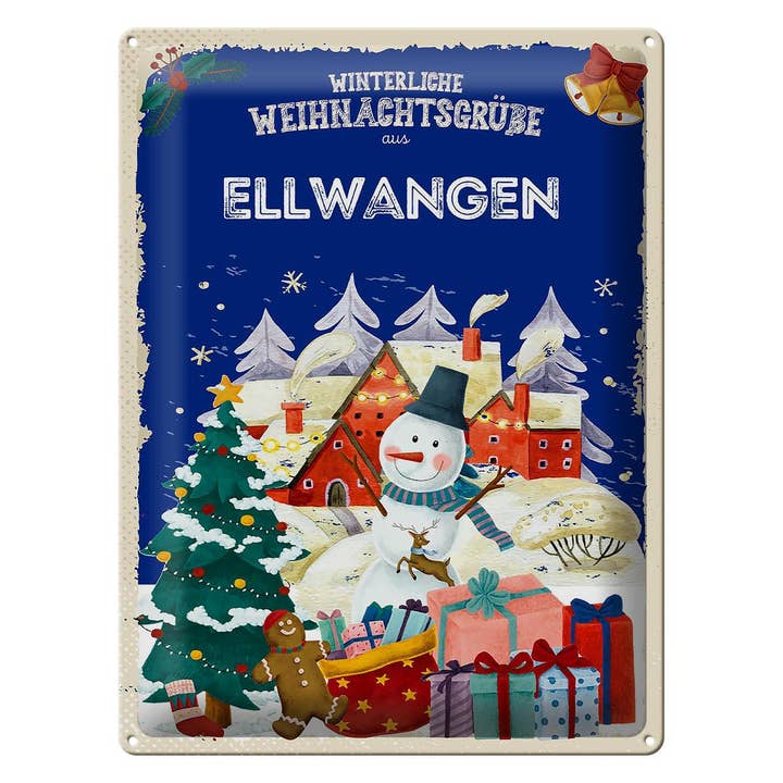 Letrero decorativo de regalo con felicitaciones navideñas ELLWANGEN, 30 x 40 cm para venta al por mayor de Femer