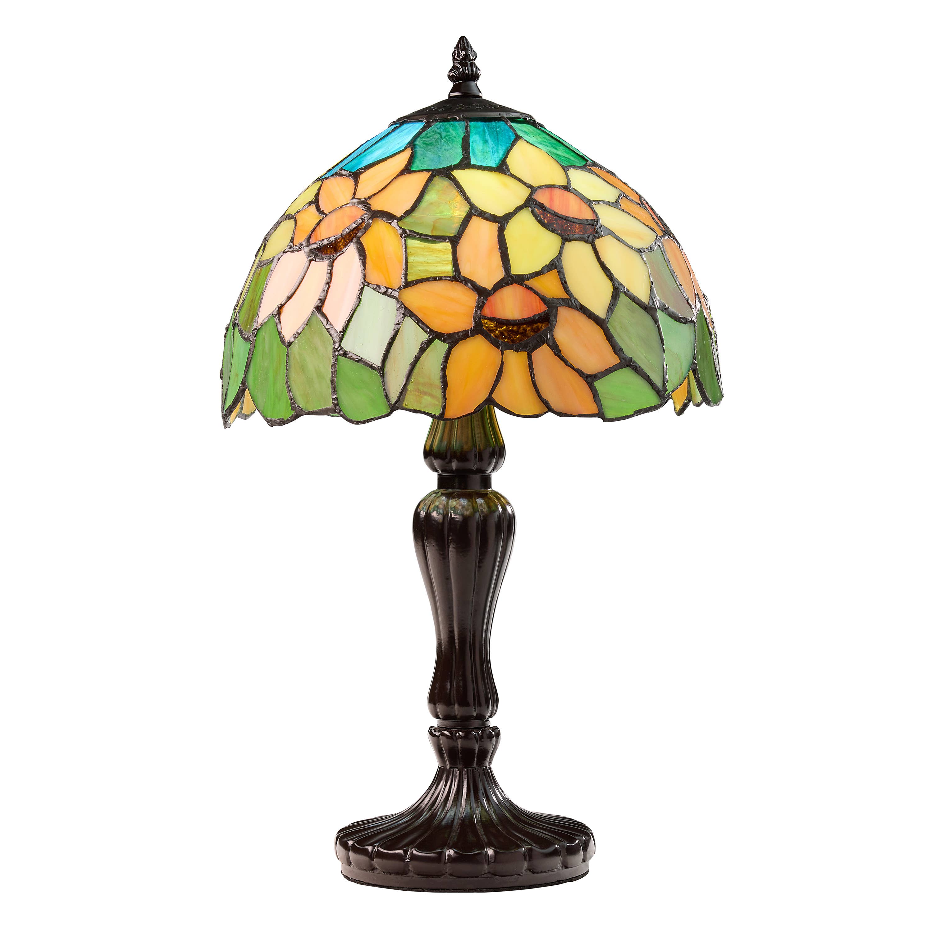 River of Goods - Wholesale Accent/Desk Lamp - 16.5"H Sunflowers Stained Glass Candlestick Table Lamp1