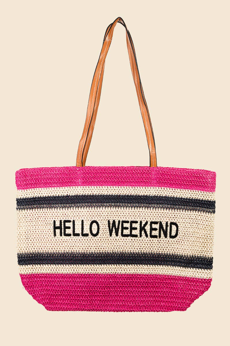 Anarchy Street - Wholesale Tote Bag - Women's - Hello Weekend Straw Braided Tote Bag4