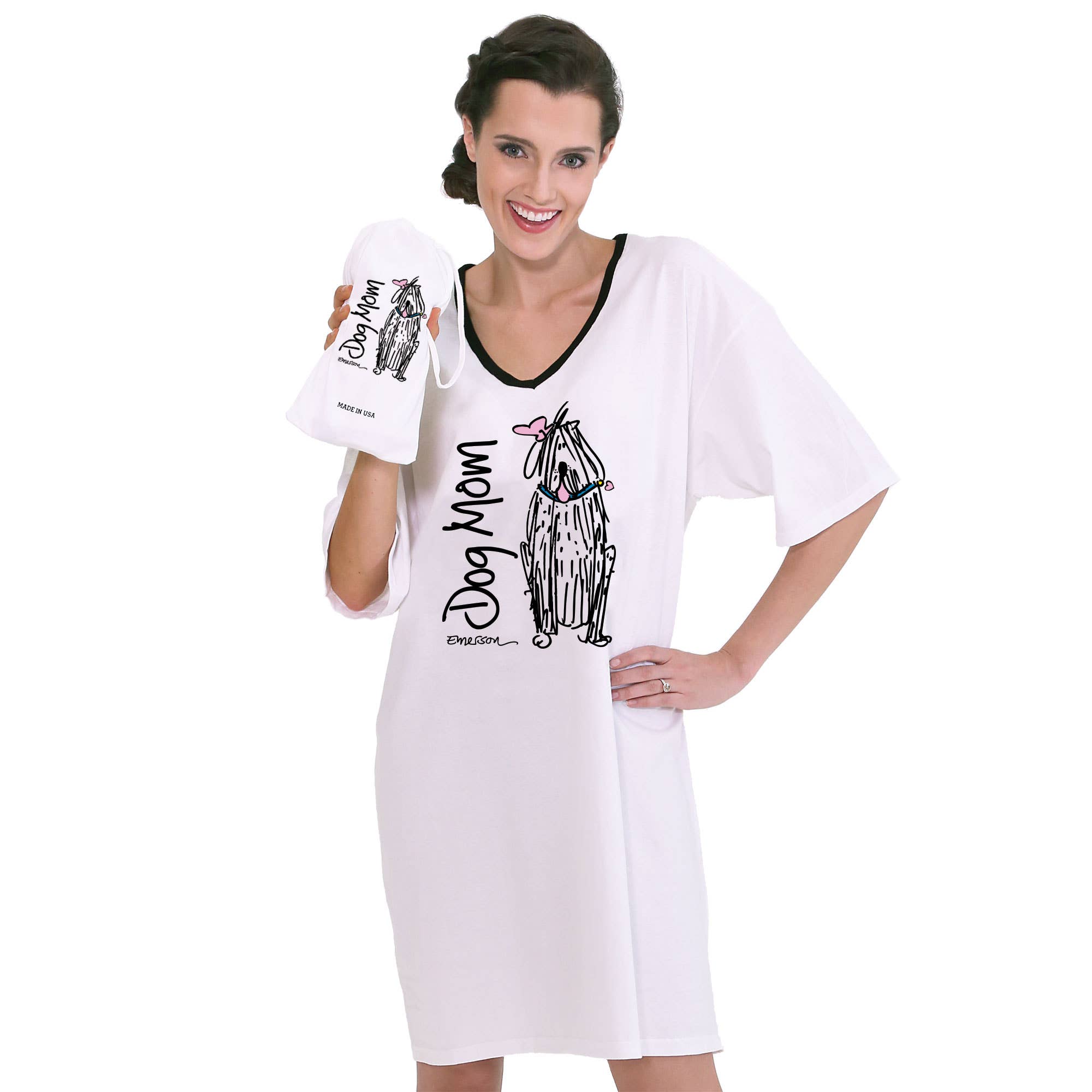 Emerson Street Clothing Co. - Wholesale Nightshirt - Women's - Dog Mom , Nightshirt in a Bag0